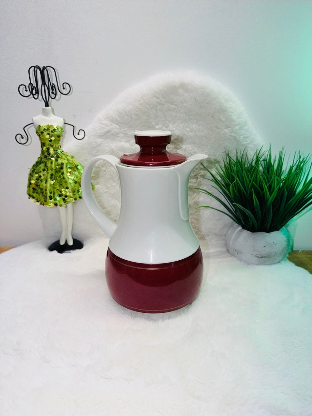 Vintage Thermos Two-Tone Burnt Red and White Thermal Carafe - Home Kitchen 🔥